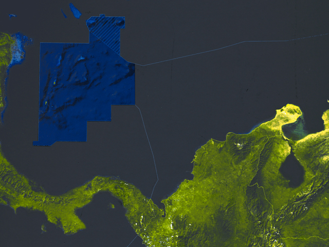 Mapa de la reserva de la biósfera Seaflower