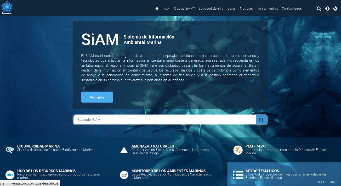 Página principal portal SIAM